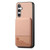 Samsung Galaxy A36 Twill Fabric Leather Vertical Flip RFID Card Bag Phone Case - Pink