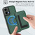 Moto G 5G 2024 CX01 Detachable Magsafe Magnetic Card Bag Phone Case - Peacock Green