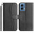 Moto G 5G 2024 Dual-Folded S-shape Leather Phone Case - Black