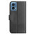 Moto G 5G 2024 Dual-Folded S-shape Leather Phone Case - Black