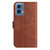 Moto G 5G 2024 Dual-Folded S-shape Leather Phone Case - Coffee