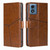 Moto G 5G 2024 Geometric Stitching Leather Phone Case - Light Brown