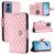 Moto G 5G 2024 Global Rhombic Texture Flip Leather Phone Case with Lanyard - Pink