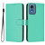 Moto G 5G 2024 Global Skin Feel Solid Color Leather Phone Case with Lanyard - Green