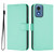 Moto G 5G 2024 Global Skin Feel Solid Color Leather Phone Case with Lanyard - Mint Green