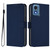 Moto G 5G 2024 Global Skin Feel Solid Color Leather Phone Case with Lanyard - Navy Blue