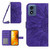 Moto G 5G 2024 HT04 Skin Feel Sun Flower Embossed Flip Leather Phone Case with Lanyard - Dark Purple Moto G 5G 2024 HT04 Skin Feel Sun Flower Embossed Flip Leather Phone Case with Lanyard - Dark Purple