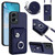 Moto G 5G 2024 Organ Card Bag Ring Holder Phone Case with Long Lanyard - Blue