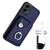 Moto G 5G 2024 Organ Card Bag Ring Holder Phone Case with Long Lanyard - Blue