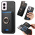 Moto G 5G 2024 Retro Cross Leather Ring Vertical Insert Card Bag MagSafe Phone Case - Black