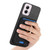 Moto G 5G 2024 Retro Cross Leather Ring Vertical Insert Card Bag MagSafe Phone Case - Black