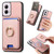 Moto G 5G 2024 Retro Cross Leather Ring Vertical Insert Card Bag MagSafe Phone Case - Pink