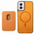 Moto G 5G 2024 Retro Magsafe Card Bag PU Back Cover Phone Case - Yellow