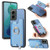 Moto G 5G 2024 Retro Magsafe Cross Leather Ring Holder Card Bag Phone Case - Blue