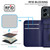 Moto G 5G 2024 Rhombic Texture Card Bag RFID Phone Case with Long Lanyard - Blue