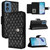 Moto G 5G 2024 Rhombic Texture Flip Leather Phone Case with Lanyard - Black