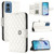 Moto G 5G 2024 Rhombic Texture Flip Leather Phone Case with Lanyard - White