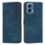 Moto G 5G 2024 Skin Feel Stripe Pattern Leather Phone Case with Long Lanyard - Blue