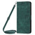 Moto G 5G 2024 Skin Feel Stripe Pattern Leather Phone Case with Long Lanyard - Green