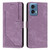 Moto G 5G 2024 Skin Feel Stripe Pattern Leather Phone Case with Long Lanyard - Purple