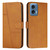 Moto G 5G 2024 Stitching Calf Texture Buckle Leather Phone Case - Yellow
