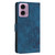 Moto G 5G 2024 Tulips Embossed Leather Phone Case with Lanyard - Blue