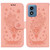 Moto G Play 2024 Butterfly Rose Embossed Leather Phone Case - Pink