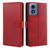 Moto G Play 2024 Calf Texture Buckle Flip Leather Phone Case - Red