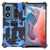Moto G Play 2024 Camouflage Armor Kickstand TPU + PC Magnetic Phone Case - Dark Blue