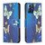 Moto G Play 2024 Colored Drawing Pattern Leather Phone Case - Gold Butterfly
