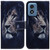 Moto G Play 2024 Coloured Drawing Flip Leather Phone Case - Lion