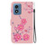 Moto G Play 2024 Crystal Texture Colored Drawing Leather Phone Case - Cherry Blossoms