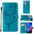 Moto G Play 2024 Embossed Butterfly Leather Phone Case - Blue
