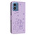 Moto G Play 2024 Embossed Kitten Phone Leather Case with Lanyard - Purple