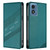 Moto G Play 2024 Embossed Multi-functional Wallet Retro Leather Phone Case - Dark Green