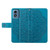Moto G Play 2024 Flower Embossed Leather Phone Case - Blue