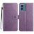 Moto G Play 2024 Flower Embossed Leather Phone Case - Purple