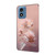 Moto G Play 2024 Fresh Painted Leather Phone Case - Ceramic Flowers