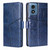 Moto G Play 2024 Geometric Stitching Leather Phone Case - Blue