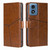 Moto G Play 2024 Geometric Stitching Leather Phone Case - Light Brown