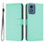 Moto G Play 2024 Global Skin Feel Solid Color Leather Phone Case with Lanyard - Mint Green Moto G Play 2024 Global Skin Feel Solid Color Leather Phone Case with Lanyard - Mint Green