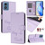 Moto G Play 2024 Global Smile Embossing RFID Leather Phone Case - Light Purple