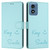 Moto G Play 2024 Global Smile Embossing RFID Leather Phone Case - Mint Green