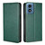 Moto G Play 2024 Gloss Oil Solid Color Magnetic Leather Phone Case - Green