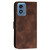 Moto G Play 2024 Grid Butterfly Embossed Pattern Leather Phone Case with Lanyard - Coffee
