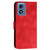 Moto G Play 2024 Grid Butterfly Embossed Pattern Leather Phone Case with Lanyard - Red