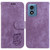 Moto G Play 2024 Little Tiger Embossed Leather Phone Case - Purple