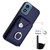 Moto G Play 2024 Organ Card Bag Ring Holder Phone Case with Long Lanyard - Blue