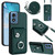 Moto G Play 2024 Organ Card Bag Ring Holder Phone Case with Long Lanyard - Green