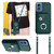 Moto G Play 2024 Organ Card Bag Ring Holder Phone Case with Long Lanyard - Green